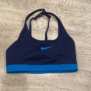 Nike Women's Dark Blue and Bright Blue Sports Bra